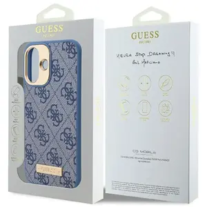 Coque pour iPhone 16 - Guess Hardcase 4G Logo Plate MagSafe (GUHMP16SU... pas cher