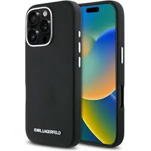Karl Lagerfeld Hardcase MagSafe FW Saffiano Metal Logo Case for iPhone 16 Pro 6,3" Black (Apple iPhone 16 Pro), Coque pour téléphone portable, Noir pas cher
