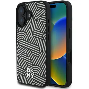 Dkny Coque De Téléphone Pu Leather Crosswalk Pattern Magsafe Iphone 16 pas cher