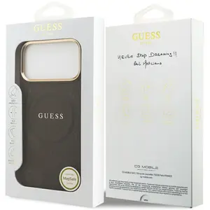 Guess PU Leather Peony Pattern Case für Apple iPhone 17 Pro Max - brown (Apple iPhone 17 Pro Max), Coque pour téléphone portable, Marron pas cher