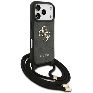 Guess Etui 4G Big Logo Cord Stap Crossbody do iPhone 17 Pro czarny, Ba... pas cher