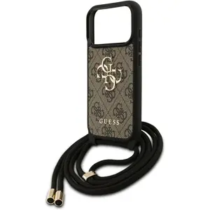Guess Etui 4G Big Logo Cord Stap Crossbody do iPhone 17 Pro br zowy, B... pas cher