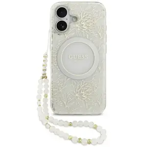 Guess Case Magsafe IML Case Flowers Electroplated Allover With Beads S... pas cher