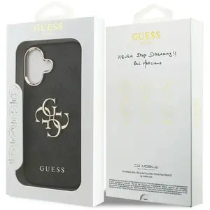Guess Back panel cover Apple iPhone 17 PU Leather 4G Metal Logo Gold F... pas cher