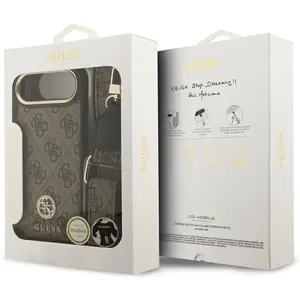 Guess 4G Strass Logo & Big Strap Metal Buttons MagSafe case for iPhone Air brown (Apple iPhone Air), Coque pour téléphone portable, Marron pas cher