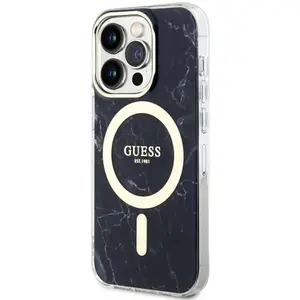 Bescherming Guess iPhone 14 Pro Max 6.7" black hardcase Marble MagSafe pas cher
