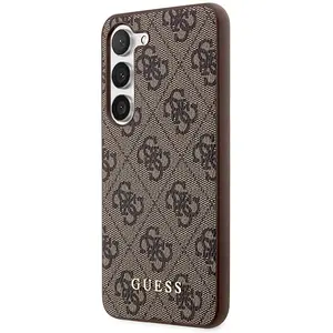 Guess Hoesje Hard Case 4G Logo Metal Bruin Geschikt voor Samsung Galaxy S23 pas cher