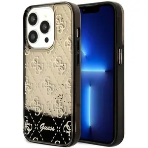 Comparateur de prix : Guess Liquid Glitter Transculent 4G - Coque pour iPhone 14 Pro (Noir) ...