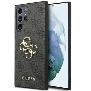 Guess 4G Big Metal Logo - Coque pour Samsung Galaxy S23 Ultra (Gris) pas cher