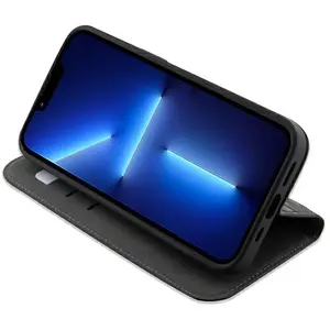 iPhone 14 Pro Bookcase hoesje - Karl Lagerfeld - Effen Zwart - Kunstleer