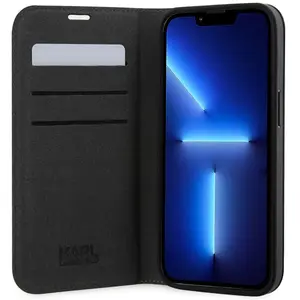 Comparateur de prix : Karl Lagerfeld Booktype NFT Saffiano Karl -amp Choupette - Coque pour iPhone 14 (Argent) - 3666339122829