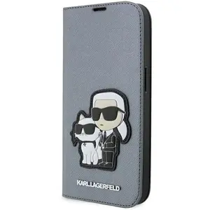 Karl Lagerfeld Coque De Téléphone Klbkp14lsankcpg Iphone 14 Pro 6.1 Book Srebrny Saffiano Karl&choupette pas cher