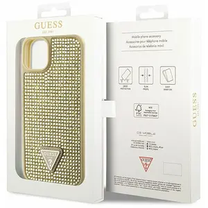 Guess Rhinestones Back Case - Apple iPhone 14 Plus (6.7") - Goud pas cher
