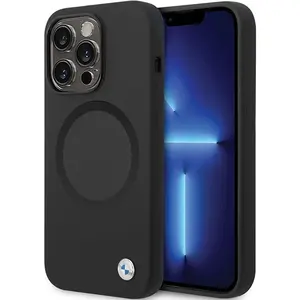 iPhone 14 Pro Backcase hoesje - BMW - Effen Zwart - Silicone pas cher