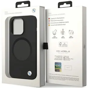 iPhone 14 Pro Max Backcase hoesje - BMW - Effen Zwart - Silicone pas cher