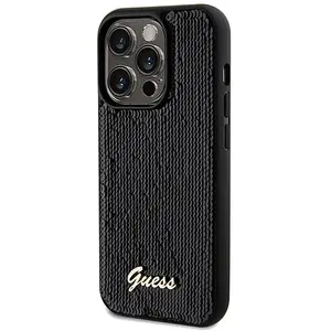 Guess Sequins Back Case - Geschikt voor Apple iPhone 14 Pro (6.1") - Zwart pas cher