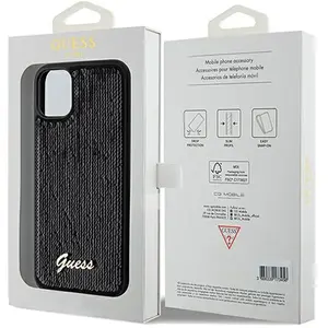 Guess Sequins Back Case - Geschikt voor Apple iPhone 11/XR (6.1") - Zwart pas cher