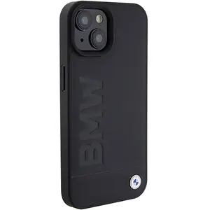 BMW iPhone 15 Hard Case met ingedrukt auto logo - Zwart pas cher