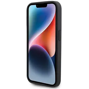 iPhone 15 Pro Backcase hoesje - Ferrari - Effen Zwart - Kunstleer pas cher
