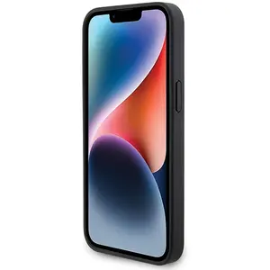 iPhone 15 Pro Backcase hoesje - BMW - Effen Zwart - Leer pas cher