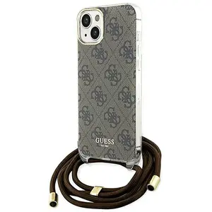Guess 4G Printed Crossbody Back Case - Apple iPhone 15 (6.1") - Bruin pas cher