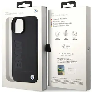 Comparateur de prix : iPhone 15 Plus Backcase hoesje - BMW - Effen Zwart - Leer