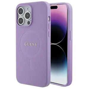 Guess Coque De Téléphone Guhmp15lpsahmcu Iphone 15 Pro 6.1 Fioletowy Saffiano pas cher