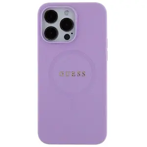 Guess Saffiano MagSafe - Coque iPhone 15 Pro Max (violet) pas cher
