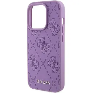 Coque Guess Leather 4G Stamped pour iPhone 15 Pro - Light Purple pas cher