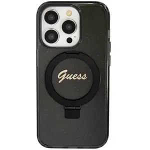 Coque Magsafe pour Apple iPhone 15 Pro Max TPU Ring Stand Guess Noir pas cher