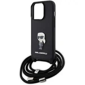 Karl Lagerfeld Coque De Téléphone Klhcp15lsasknpsk Iphone 15 Pro 6.1 Crossbody Saffiano Monogram Pin Karl&choupette pas cher