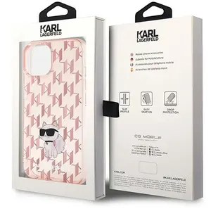 iPhone 15 Backcase hoesje - Karl Lagerfeld - Effen Roze - TPU (Zacht)Vendu parbol