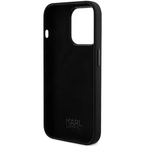 Karl - Lagerfeld - Siliconen Karl&Choupette Hoofdhoes voor iPhone - 15 - Pro - Max - zwart pas cher