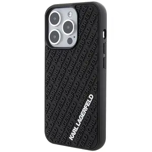 iPhone 15 Pro Backcase hoesje - Karl Lagerfeld - Effen Zwart - TPU (Za... pas cher