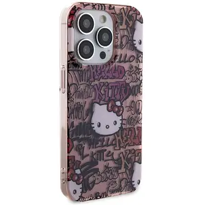 Sourcing Hello - Kitty - IML Tags Graffiti hoesje voor iPhone - 14 - Pro - roze pas cher