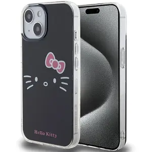 Sourcing Hello - Kitty - IML Kitty Face hoesje voor iPhone - 15 - zwart pas cher