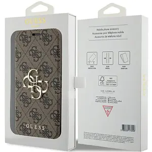 Comparateur de prix : Coque pour iPhone 15 Pro - Guess Book 4G (GUBKP15L4GMGBR) - Marron