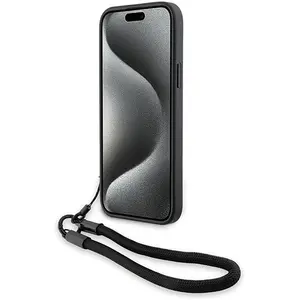 BMW Signature Leather Wordmark Back Case - Geschikt voor Apple iPhone 15 (6.1") - Zwart pas cher