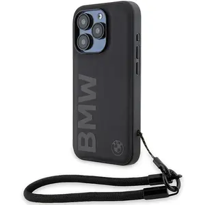 Bmw Coque De Téléphone Bmhcp15x23rmrlk Iphone 15 Pro Max 6.7 Signature Leather Wordmark Cord pas cher