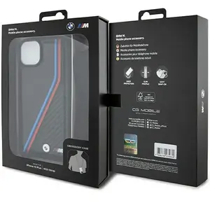 BMW Backcase hoesje geschikt voor iPhone 15/14/13 - Effen Zwart - Kunstleer pas cher