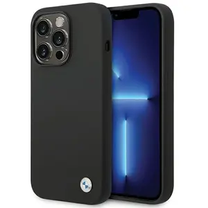 BMW Silicone Back Case - Geschikt voor Apple iPhone 15 Pro (6.1") - Zwart pas cher