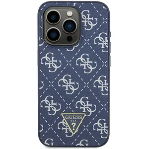 Guess 4G Triangle Metal Logo - Coque pour iPhone 15 Pro (bleu) pas cher