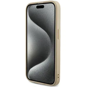 Guess - Saffiano - Iridescent Script hoesje voor iPhone - 14 - Pro - goud pas cher