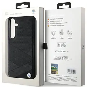 BMW Backcase hoesje geschikt voor Samsung Galaxy S24 - Effen Zwart - Leer pas cher