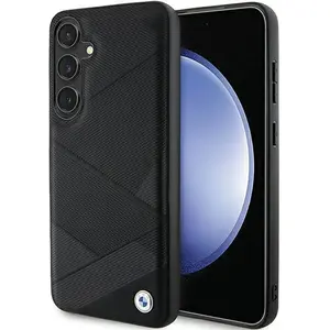 BMW Backcase hoesje geschikt voor Samsung Galaxy S24+ - Effen Zwart - Leer pas cher