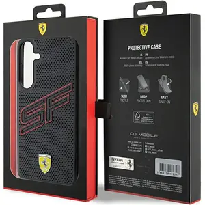 Coque de téléphone - Ferrari - Big SF Perforé - Noir - Souple - Minimaliste pas cher