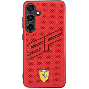 Ferrari Backcase hoesje geschikt voor Samsung Galaxy S24 - Effen Rood - Kunstleer pas cher