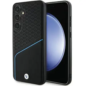 BMW Backcase hoesje geschikt voor Samsung Galaxy S24+ - Effen Zwart - Leer pas cher