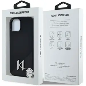Comparateur de prix : Karl Lagerfeld Silicone Shadow Metal Initial MagSafe Case for iPhone 1...