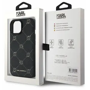 Coque Karl Lagerfeld Leather MagSafe pour iPhone 15 - Karl Head pas cher